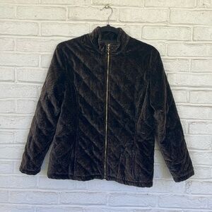 St. John Sport Paisley Velvet Quilted Zipper Jacket